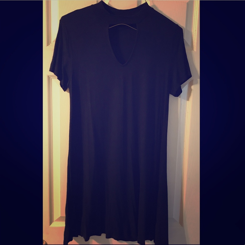 Black Short-sleeve Casual Dress